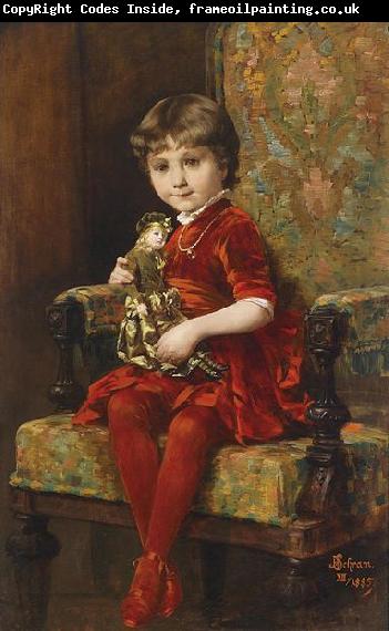 Alois Hans Schram Young Girl with Doll